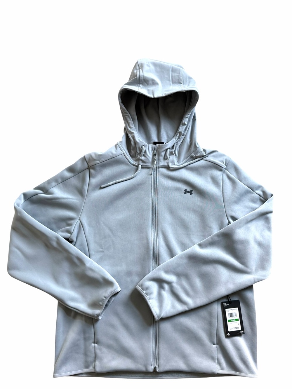 Under Armour Womens Essential Swacket Large Gray Hooded Sweat Jacket Outdoor NWT